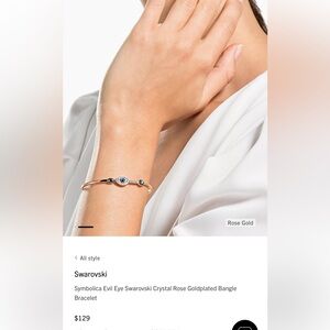 Symbolica Evil Eye Swarovski Crystal Rose Goldplated Bangle Bracelet